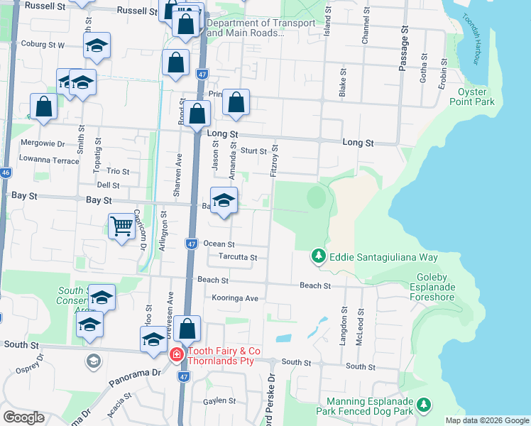 map of restaurants, bars, coffee shops, grocery stores, and more near 192 Fitzroy Street in Cleveland