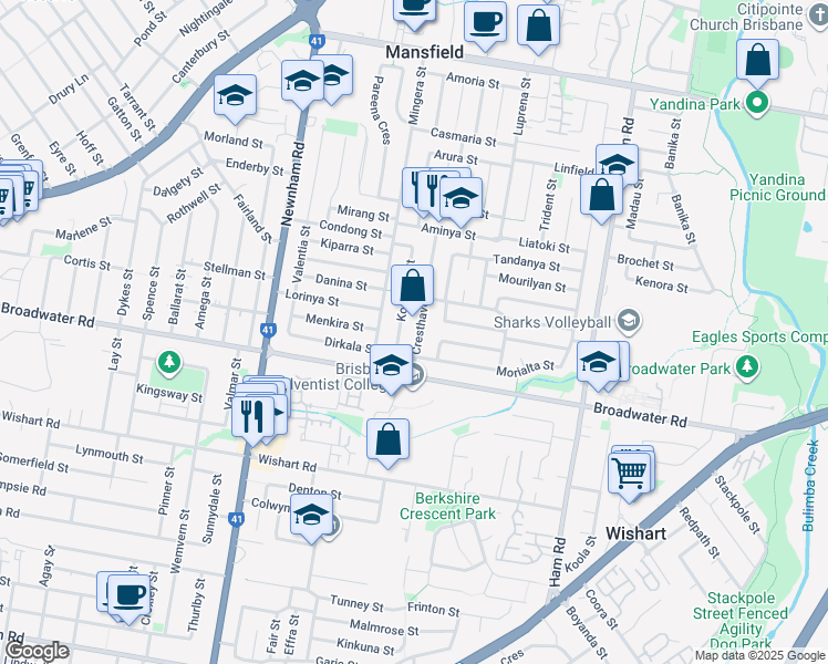 map of restaurants, bars, coffee shops, grocery stores, and more near 14 Cresthaven Drive in Mansfield