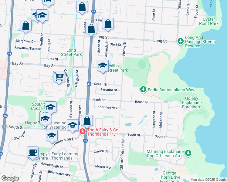 map of restaurants, bars, coffee shops, grocery stores, and more near 19 Tarcutta Street in Cleveland