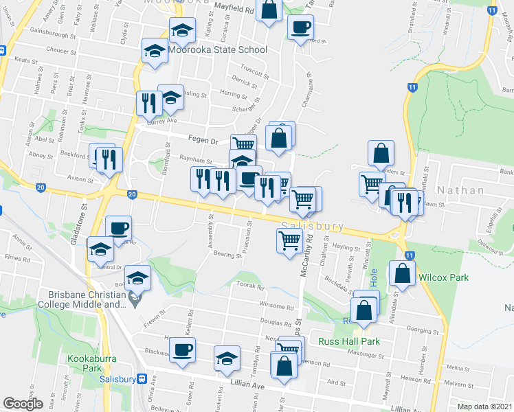 map of restaurants, bars, coffee shops, grocery stores, and more near 172-174 Evans Road in Salisbury