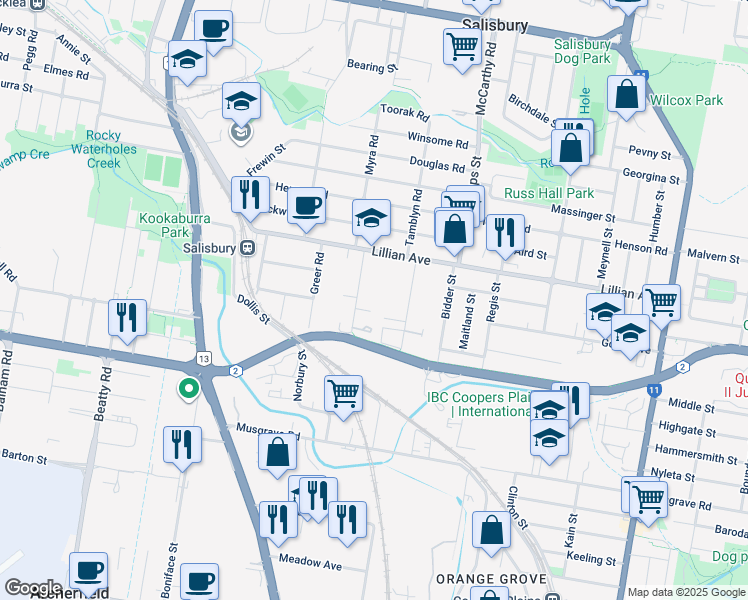 map of restaurants, bars, coffee shops, grocery stores, and more near 36 Tuckett Road in Salisbury