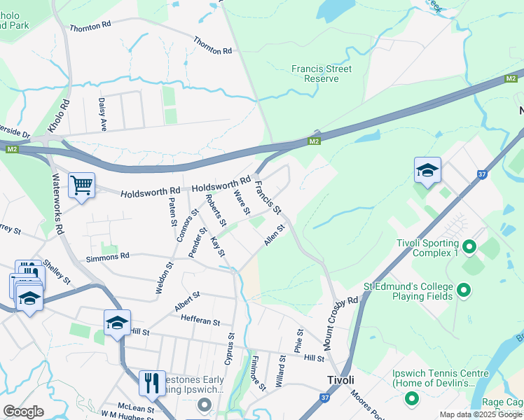 map of restaurants, bars, coffee shops, grocery stores, and more near 3 Carl Lane in North Ipswich
