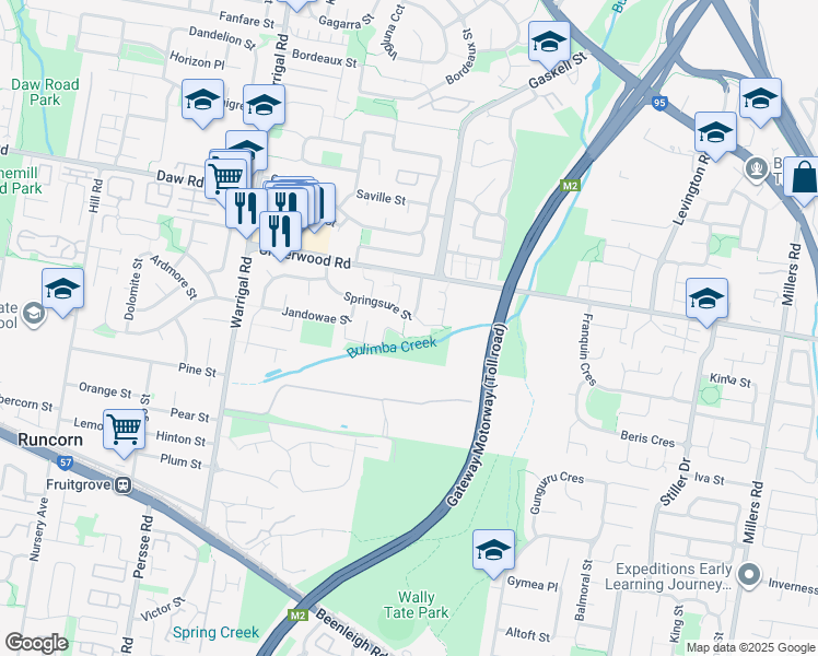 map of restaurants, bars, coffee shops, grocery stores, and more near 44 Wealth Street in Runcorn