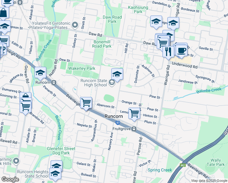 map of restaurants, bars, coffee shops, grocery stores, and more near 132 Hill Road in Runcorn