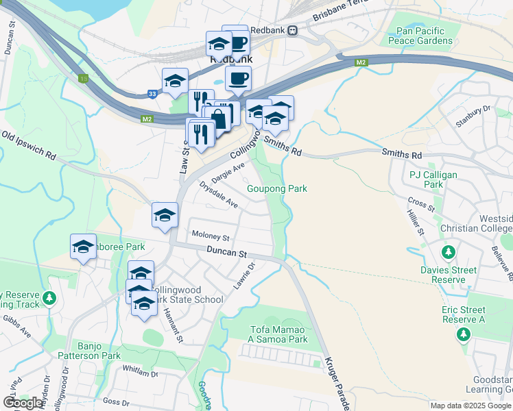 map of restaurants, bars, coffee shops, grocery stores, and more near 6 Dobell Avenue in Collingwood Park