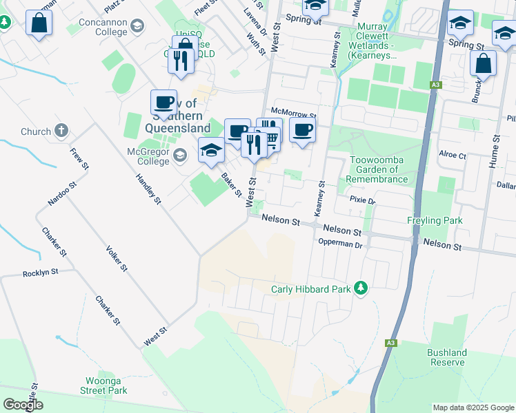map of restaurants, bars, coffee shops, grocery stores, and more near in Kearneys Spring
