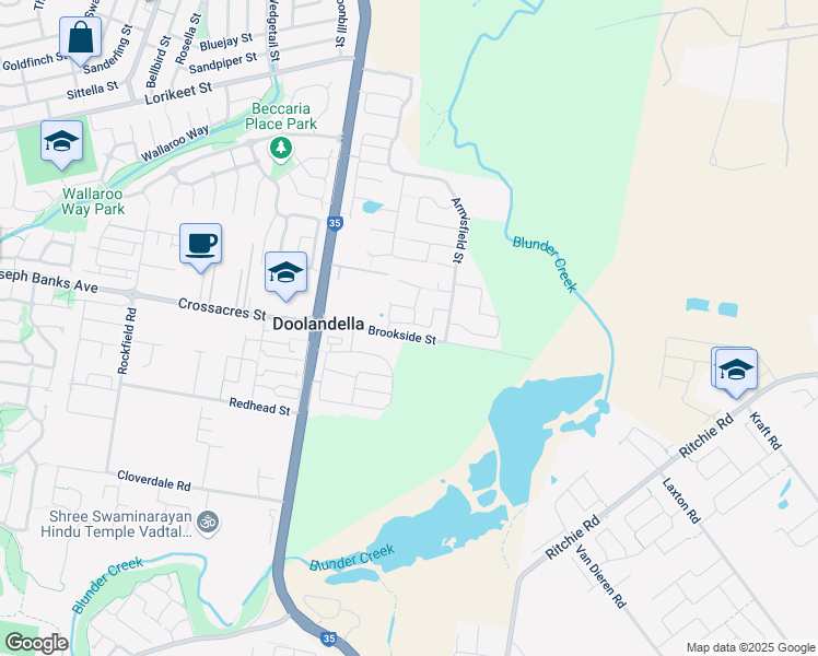map of restaurants, bars, coffee shops, grocery stores, and more near 26 Perregreen Street in Doolandella