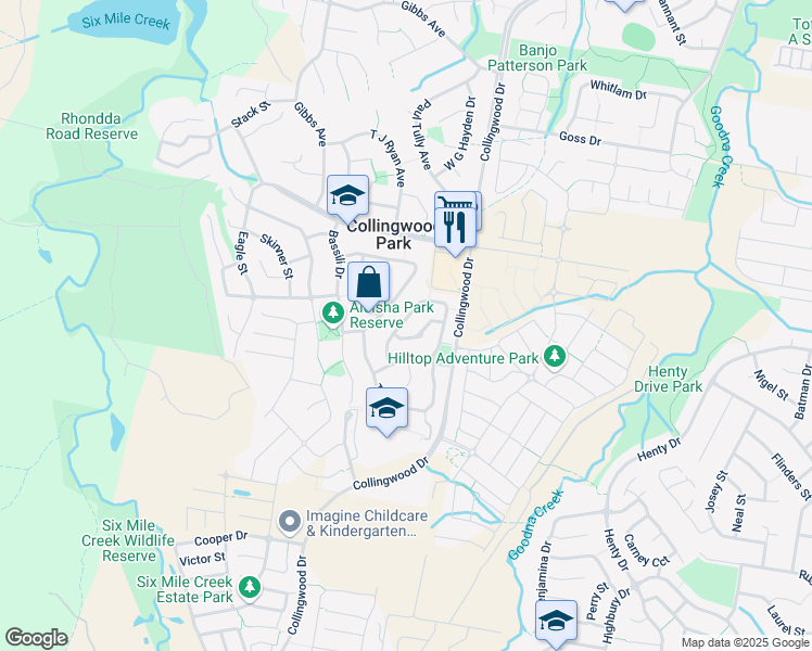 map of restaurants, bars, coffee shops, grocery stores, and more near 60 Collins Street in Collingwood Park