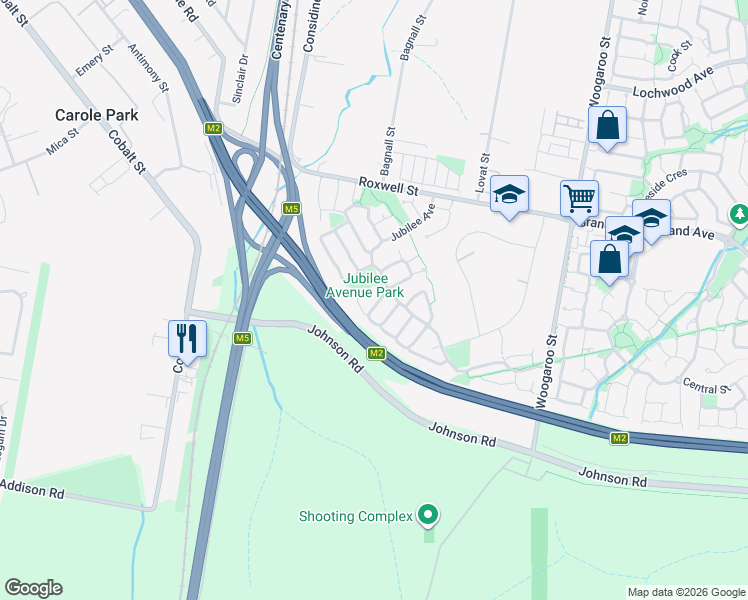 map of restaurants, bars, coffee shops, grocery stores, and more near 9 Bullen Circuit in Forest Lake