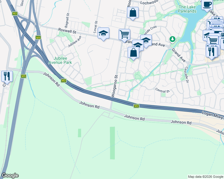 map of restaurants, bars, coffee shops, grocery stores, and more near 18 Rachele Close in Forest Lake