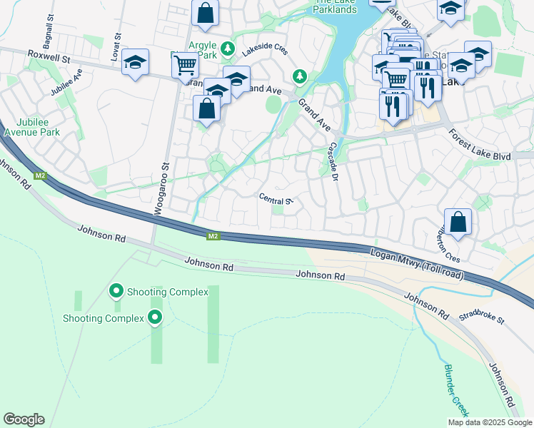 map of restaurants, bars, coffee shops, grocery stores, and more near 9 Hyde Place in Forest Lake
