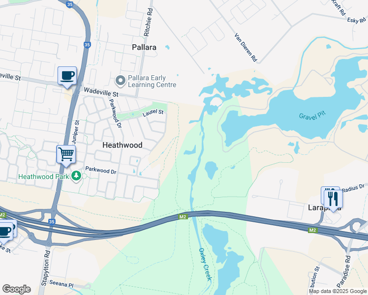 map of restaurants, bars, coffee shops, grocery stores, and more near 407 Wadeville Street in Heathwood