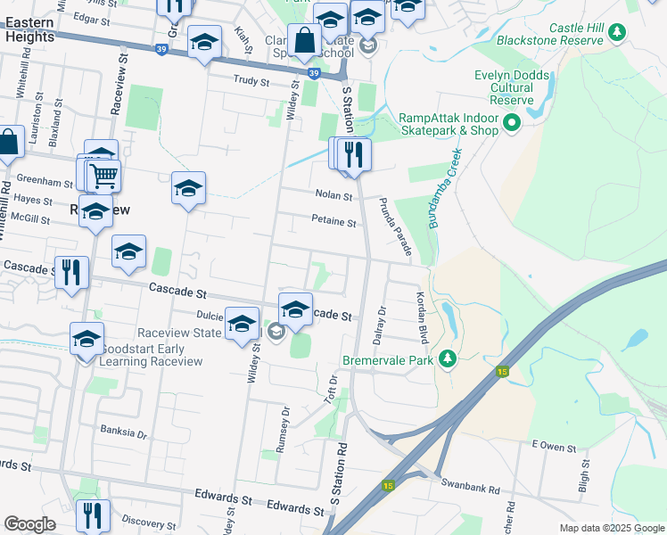 map of restaurants, bars, coffee shops, grocery stores, and more near 5 Donegal Court in Raceview