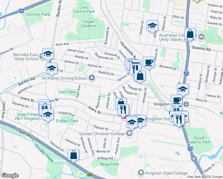 map of restaurants, bars, coffee shops, grocery stores, and more near 35 Ashvale Street in Kingston