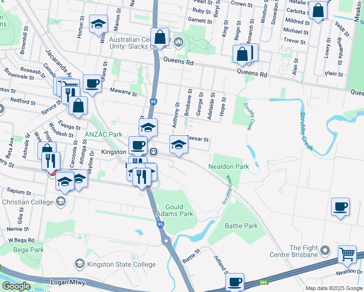 map of restaurants, bars, coffee shops, grocery stores, and more near Mary Street in Kingston