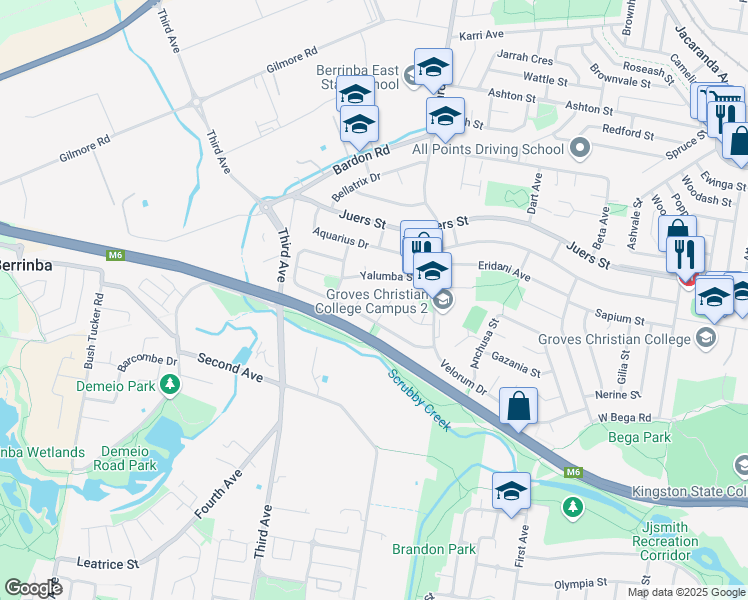 map of restaurants, bars, coffee shops, grocery stores, and more near 7 Emperor Court in Kingston