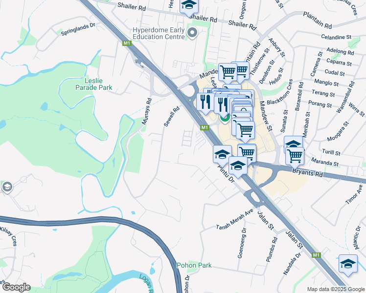 map of restaurants, bars, coffee shops, grocery stores, and more near 3809 Pacific Highway in Tanah Merah