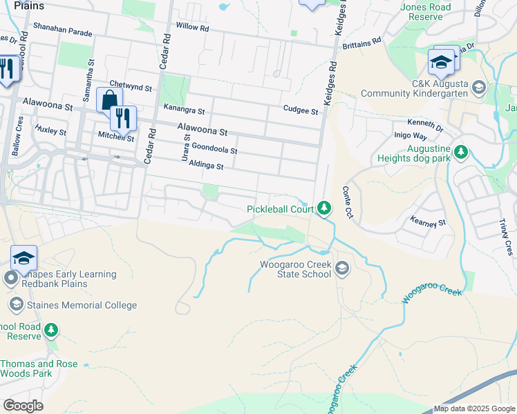 map of restaurants, bars, coffee shops, grocery stores, and more near 81 Berrigan Street in Redbank Plains