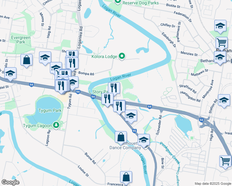 map of restaurants, bars, coffee shops, grocery stores, and more near 36 Albert Street in Waterford