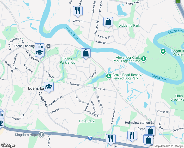 map of restaurants, bars, coffee shops, grocery stores, and more near 16 Eira Crescent in Edens Landing