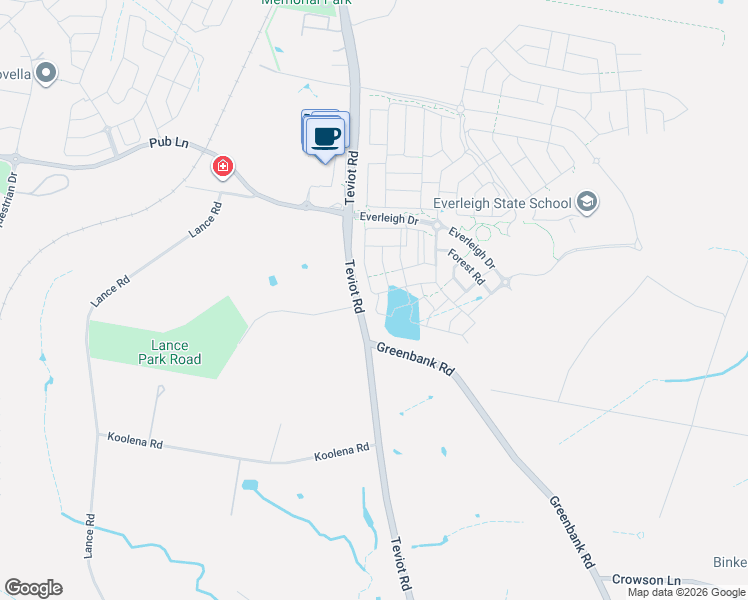 map of restaurants, bars, coffee shops, grocery stores, and more near 1 Hedge Lane in Greenbank