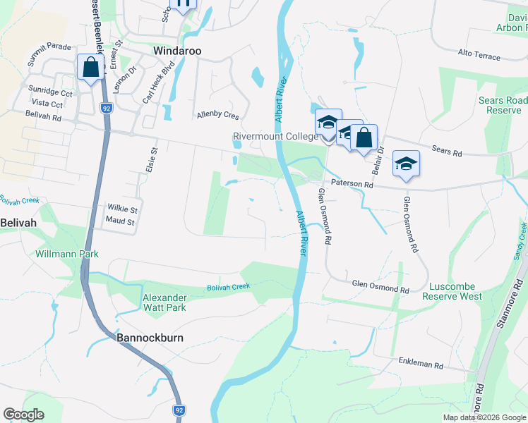 map of restaurants, bars, coffee shops, grocery stores, and more near 6 Hewett Court in Bannockburn