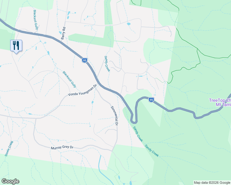 map of restaurants, bars, coffee shops, grocery stores, and more near 436 Tamborine Mountain Road in Tamborine