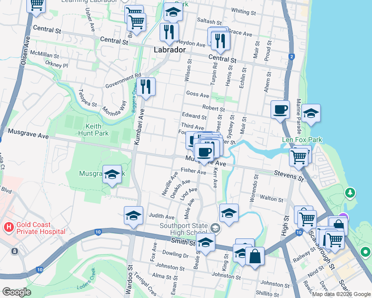 map of restaurants, bars, coffee shops, grocery stores, and more near 17 Chirn Crescent in Labrador