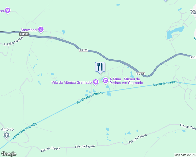 map of restaurants, bars, coffee shops, grocery stores, and more near Rua Germano Boff in Gramado