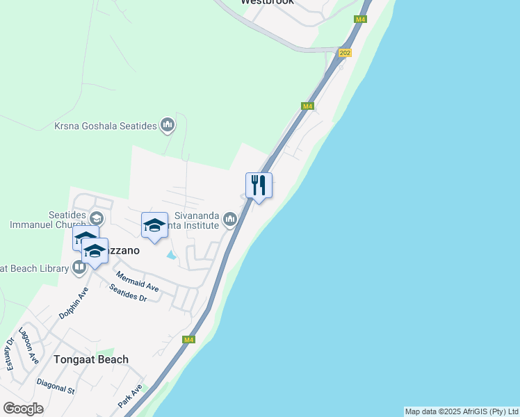 map of restaurants, bars, coffee shops, grocery stores, and more near 65 Casuarina Road in Genazzano