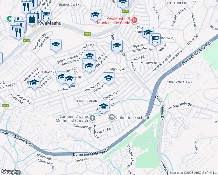 50 Ntunjambili Road, Newlands East KZN Walk Score