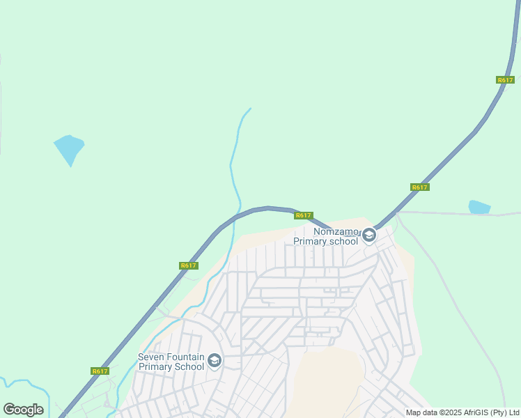 map of restaurants, bars, coffee shops, grocery stores, and more near R617 in Kokstad