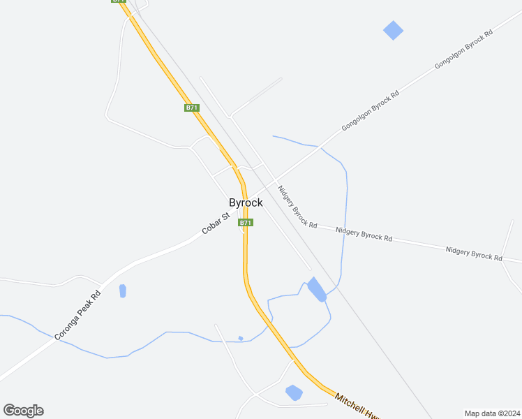 map of restaurants, bars, coffee shops, grocery stores, and more near LOT 1 Nyngan St in Byrock