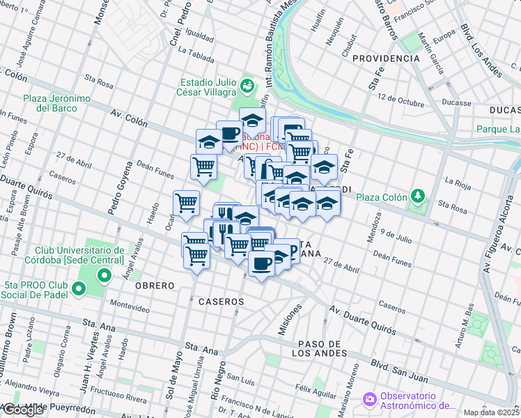 map of restaurants, bars, coffee shops, grocery stores, and more near 20 Neuquén in LZB