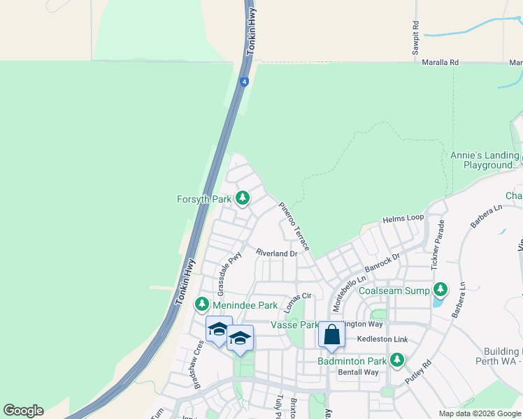 map of restaurants, bars, coffee shops, grocery stores, and more near 137 Grassdale Parkway in Ellenbrook