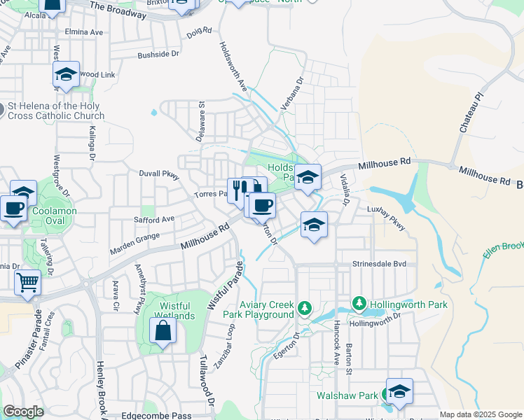 map of restaurants, bars, coffee shops, grocery stores, and more near 336 Egerton Drive in Aveley