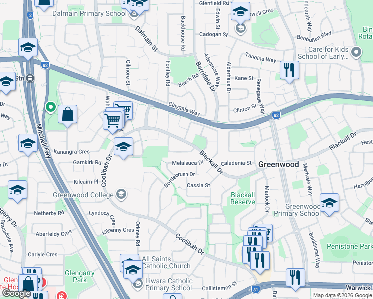 map of restaurants, bars, coffee shops, grocery stores, and more near 11 Madrona Crescent in Greenwood