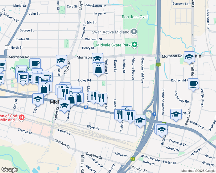 map of restaurants, bars, coffee shops, grocery stores, and more near 30 Wellaton Street in Midvale