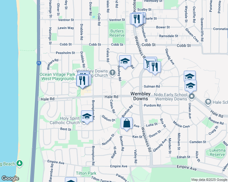 map of restaurants, bars, coffee shops, grocery stores, and more near 152 Calais Road in Wembley Downs