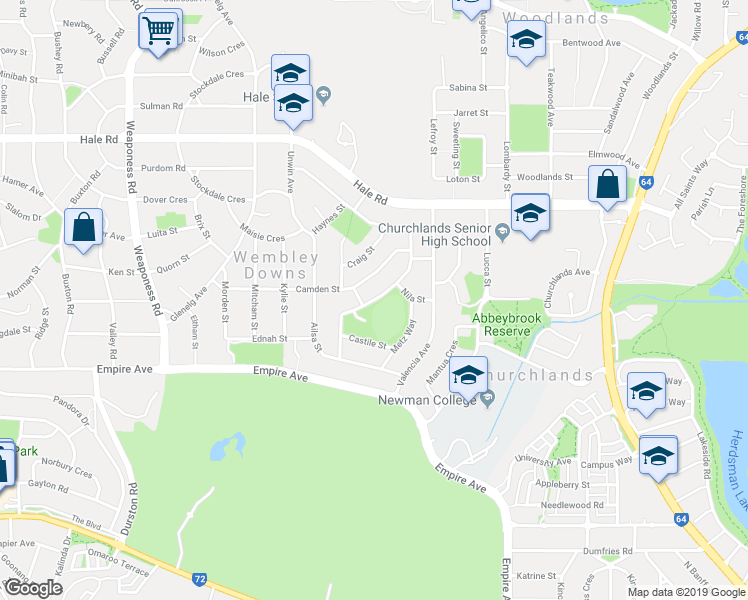 map of restaurants, bars, coffee shops, grocery stores, and more near Buntine Road in Wembley Downs