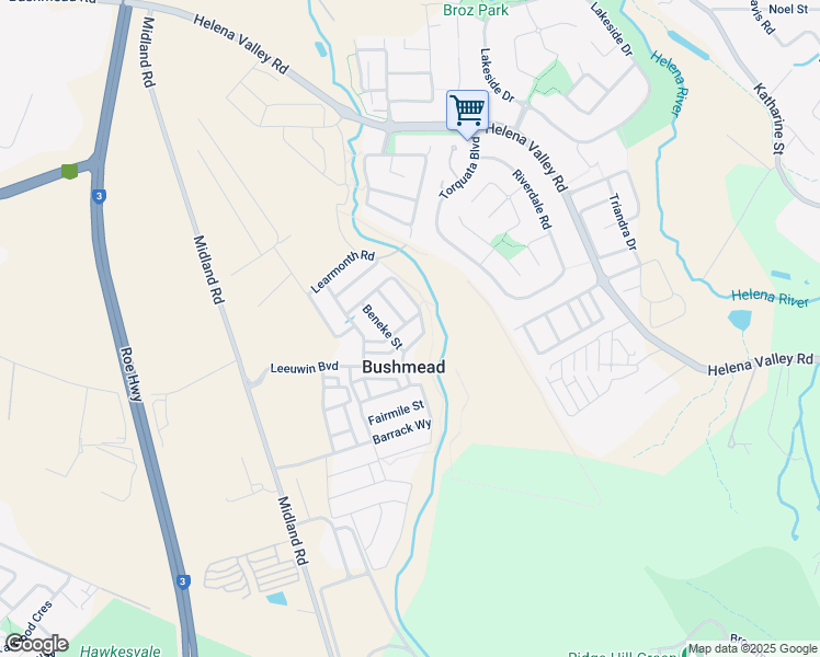 map of restaurants, bars, coffee shops, grocery stores, and more near 20 Brookhill Grove in Bushmead