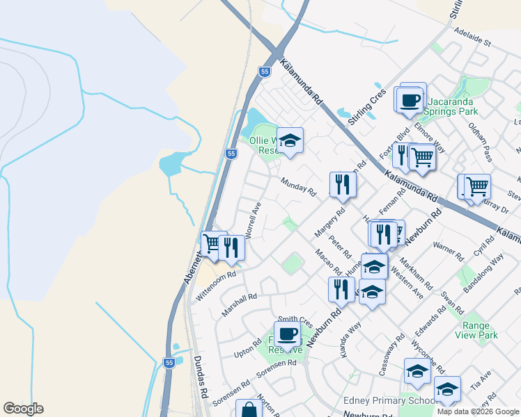 map of restaurants, bars, coffee shops, grocery stores, and more near 34 Worrell Avenue in High Wycombe
