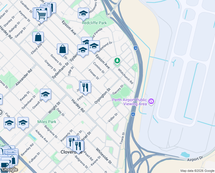 map of restaurants, bars, coffee shops, grocery stores, and more near 4 Crellin Way in Cloverdale
