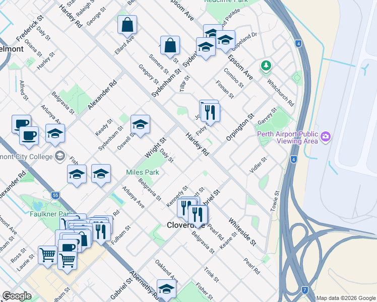 map of restaurants, bars, coffee shops, grocery stores, and more near 165 Williamson Avenue in Cloverdale