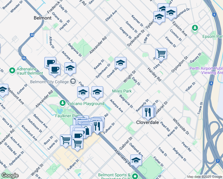 map of restaurants, bars, coffee shops, grocery stores, and more near 280 Belgravia Street in Cloverdale