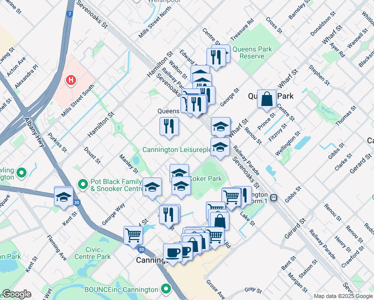 map of restaurants, bars, coffee shops, grocery stores, and more near 19 Holton Way in Cannington