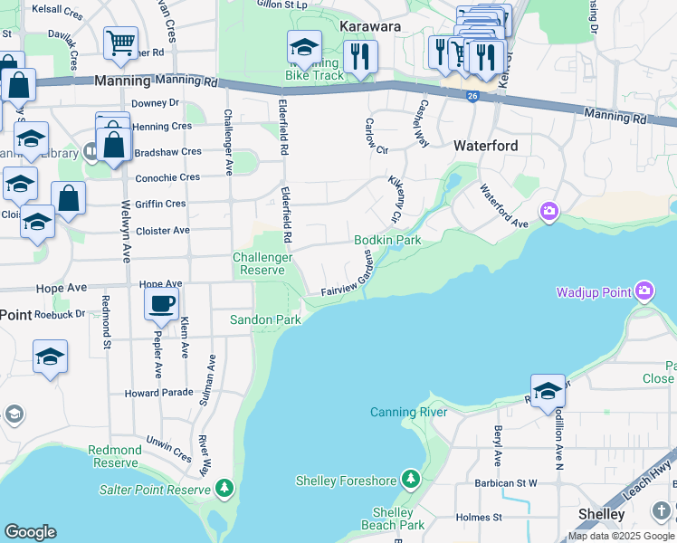 map of restaurants, bars, coffee shops, grocery stores, and more near 6 Roscrea Close in Waterford