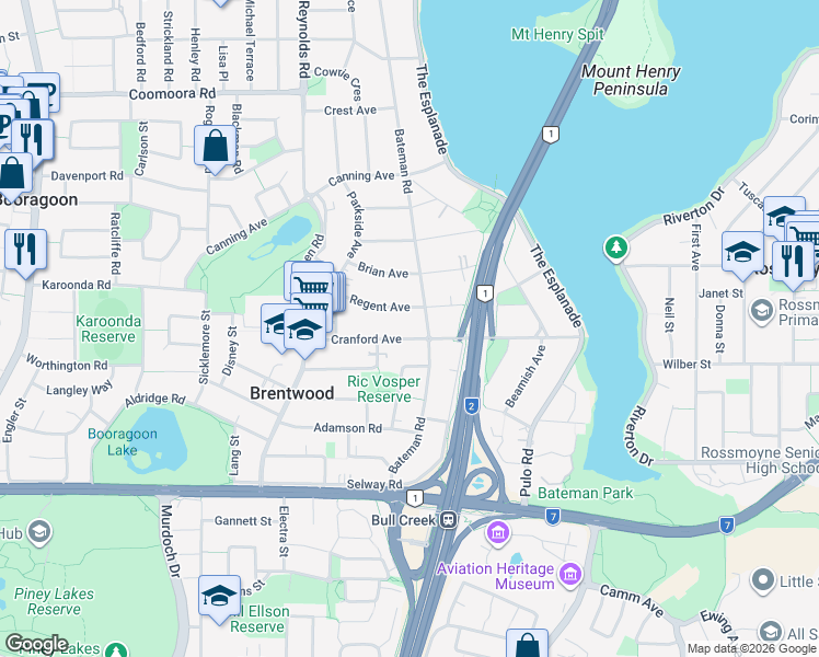 map of restaurants, bars, coffee shops, grocery stores, and more near 40 Cranford Avenue in Mount Pleasant