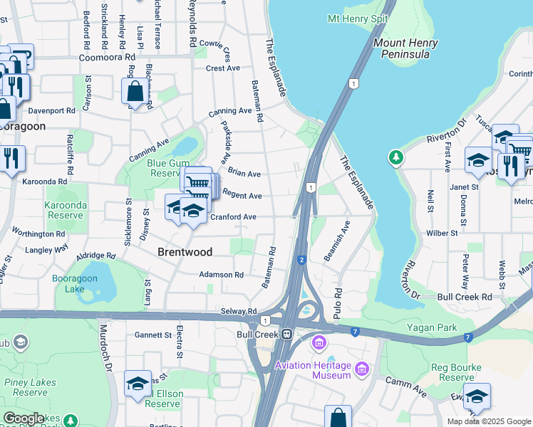 map of restaurants, bars, coffee shops, grocery stores, and more near 156 Bateman Road in Mount Pleasant