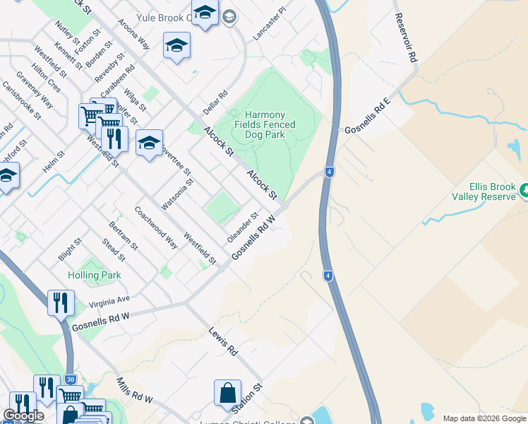 map of restaurants, bars, coffee shops, grocery stores, and more near 4 Hibiscus Road in Maddington